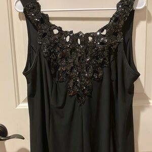EUC Nic&Dom Black Polyester & Spandex Cocktail Dress with Sequin Neckline Detail